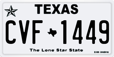TX license plate CVF1449