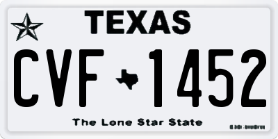 TX license plate CVF1452