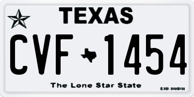 TX license plate CVF1454