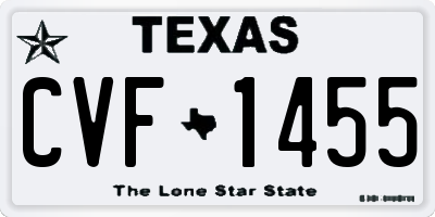 TX license plate CVF1455