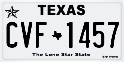 TX license plate CVF1457