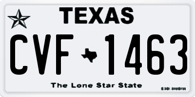 TX license plate CVF1463