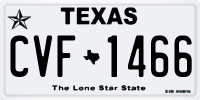 TX license plate CVF1466