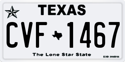 TX license plate CVF1467