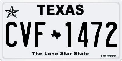 TX license plate CVF1472