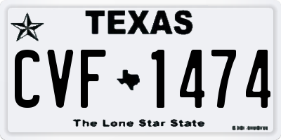 TX license plate CVF1474