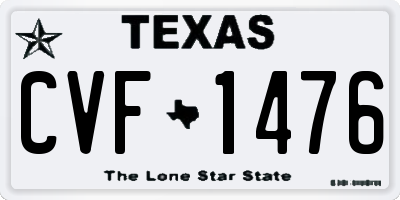 TX license plate CVF1476