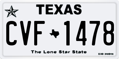 TX license plate CVF1478