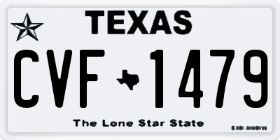 TX license plate CVF1479