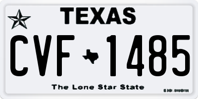 TX license plate CVF1485