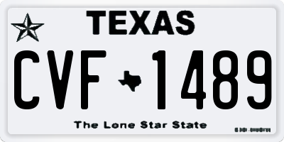 TX license plate CVF1489