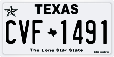 TX license plate CVF1491