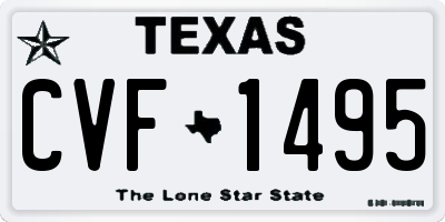 TX license plate CVF1495