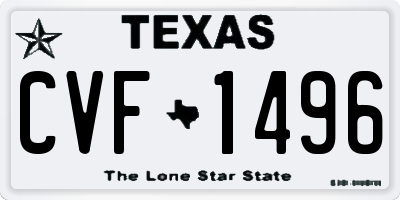 TX license plate CVF1496