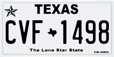TX license plate CVF1498