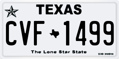 TX license plate CVF1499