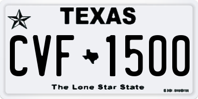 TX license plate CVF1500