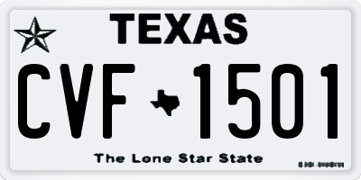 TX license plate CVF1501