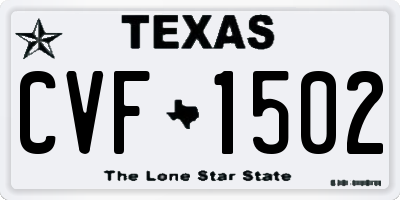 TX license plate CVF1502