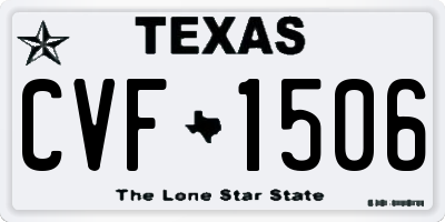 TX license plate CVF1506