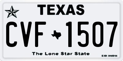 TX license plate CVF1507