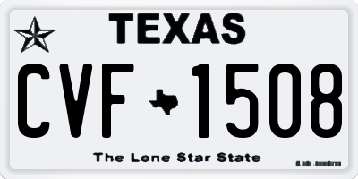 TX license plate CVF1508