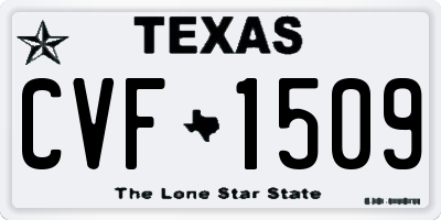 TX license plate CVF1509
