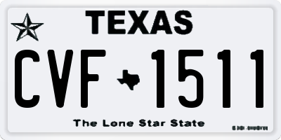 TX license plate CVF1511