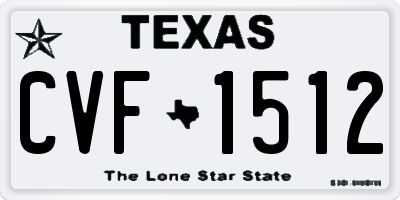 TX license plate CVF1512