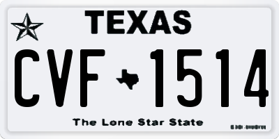 TX license plate CVF1514
