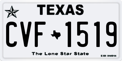 TX license plate CVF1519