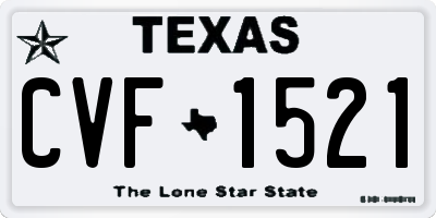 TX license plate CVF1521