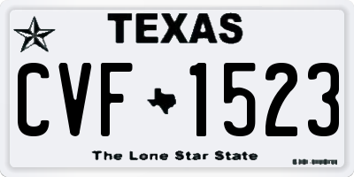 TX license plate CVF1523
