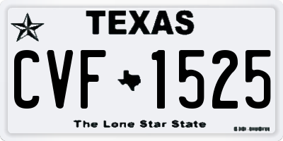 TX license plate CVF1525