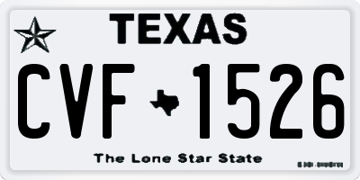 TX license plate CVF1526