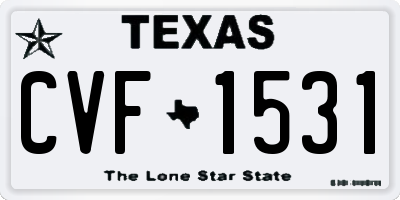 TX license plate CVF1531