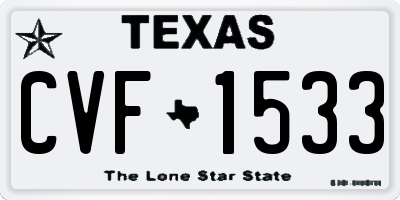 TX license plate CVF1533