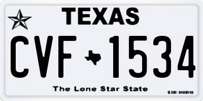 TX license plate CVF1534