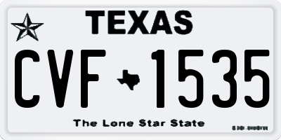 TX license plate CVF1535
