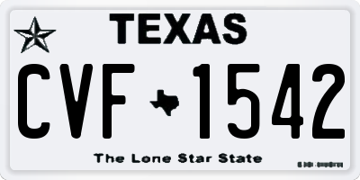 TX license plate CVF1542