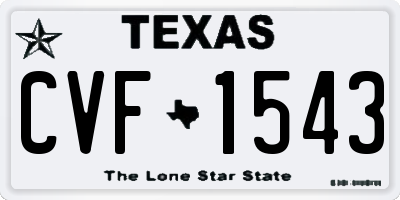 TX license plate CVF1543