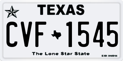 TX license plate CVF1545
