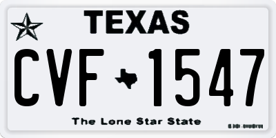 TX license plate CVF1547