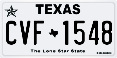 TX license plate CVF1548