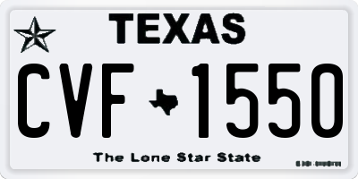 TX license plate CVF1550