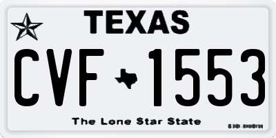 TX license plate CVF1553