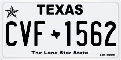 TX license plate CVF1562