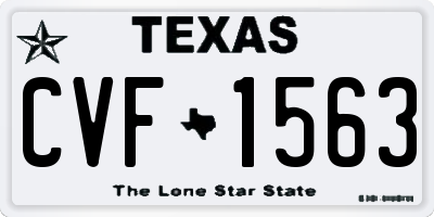 TX license plate CVF1563