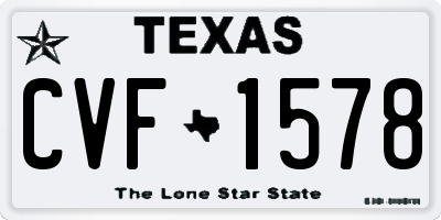 TX license plate CVF1578