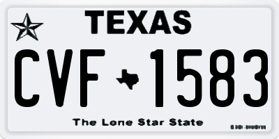 TX license plate CVF1583